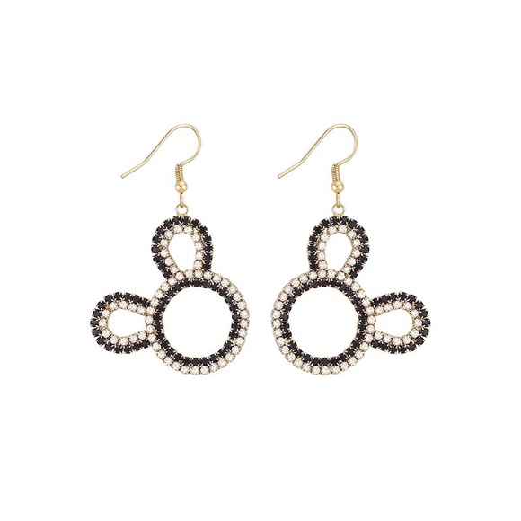 Crystal Mickey Mouse Dangle Earrings - Picture 2 of 16